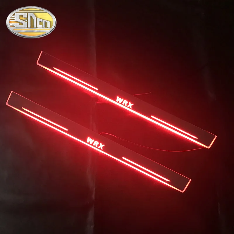 SNCN 4 шт., акриловый светодиодный движущаяся педаль, автомобильная накладка, накладка на педаль, дверной порог, дорожка, светильник для Subaru WRX