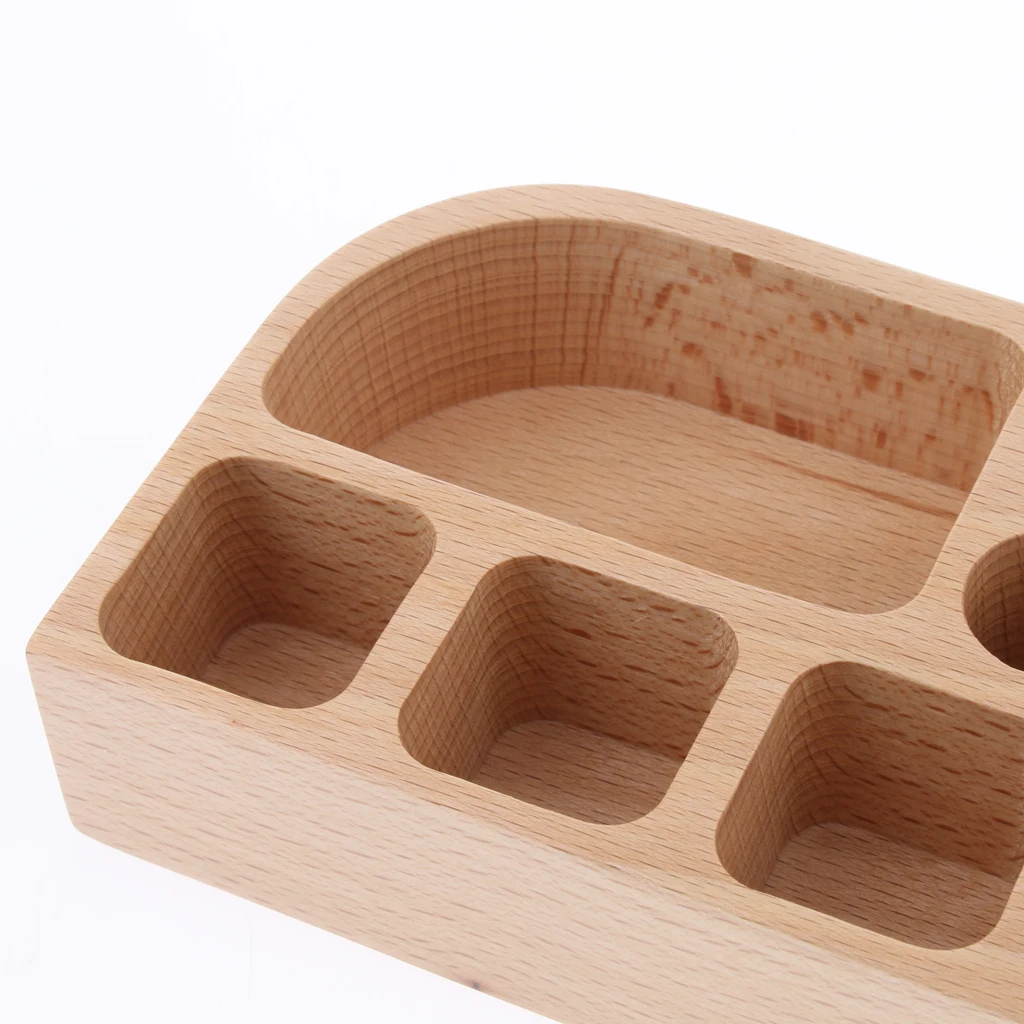 

Desktop Cosmetics Storage Wooden Box Tray Makeup Organizer Display Rack