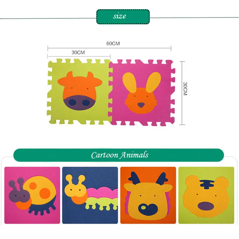 1 3 см толстый ДЕТСКИЙ EVA пенопластовый игровой пазл коврик животные ползающие