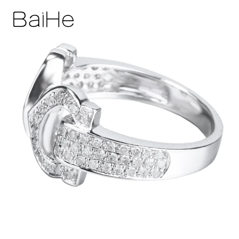 BAIHE Solid 14K белое золото (AU585)0.5CT H/SI круглые натуральные бриллианты свадебные