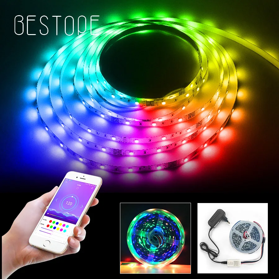 Bluetooth 5 м 10 WS2811 светодиодная полоса освесветильник индивидуально Адресуемая