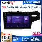 Автомобильный dvd-плеер 2din DSP 8 core 1280*720QLED Android GPS для Honda Jazz 3 2015 - 2020 Fit 3 GP GK 2013 - 2020 BT SWC WIFI без dvd