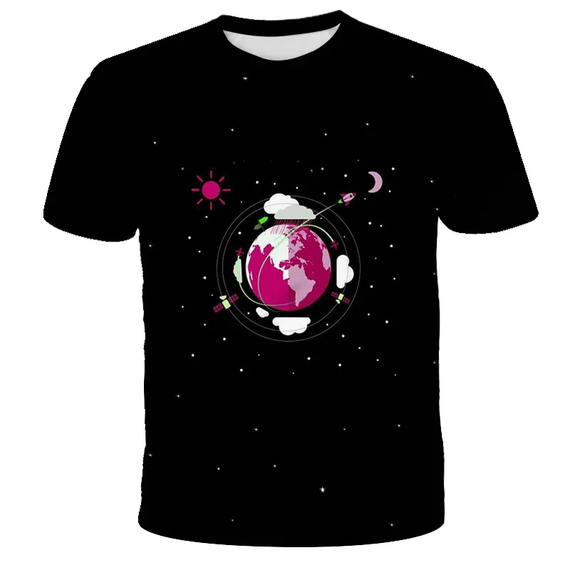 

2021 Boy Girl Space Galaxy 3D T-Shirt Kids Print Starry Sky Male High Quality Soft And Comfortable T-Shirt