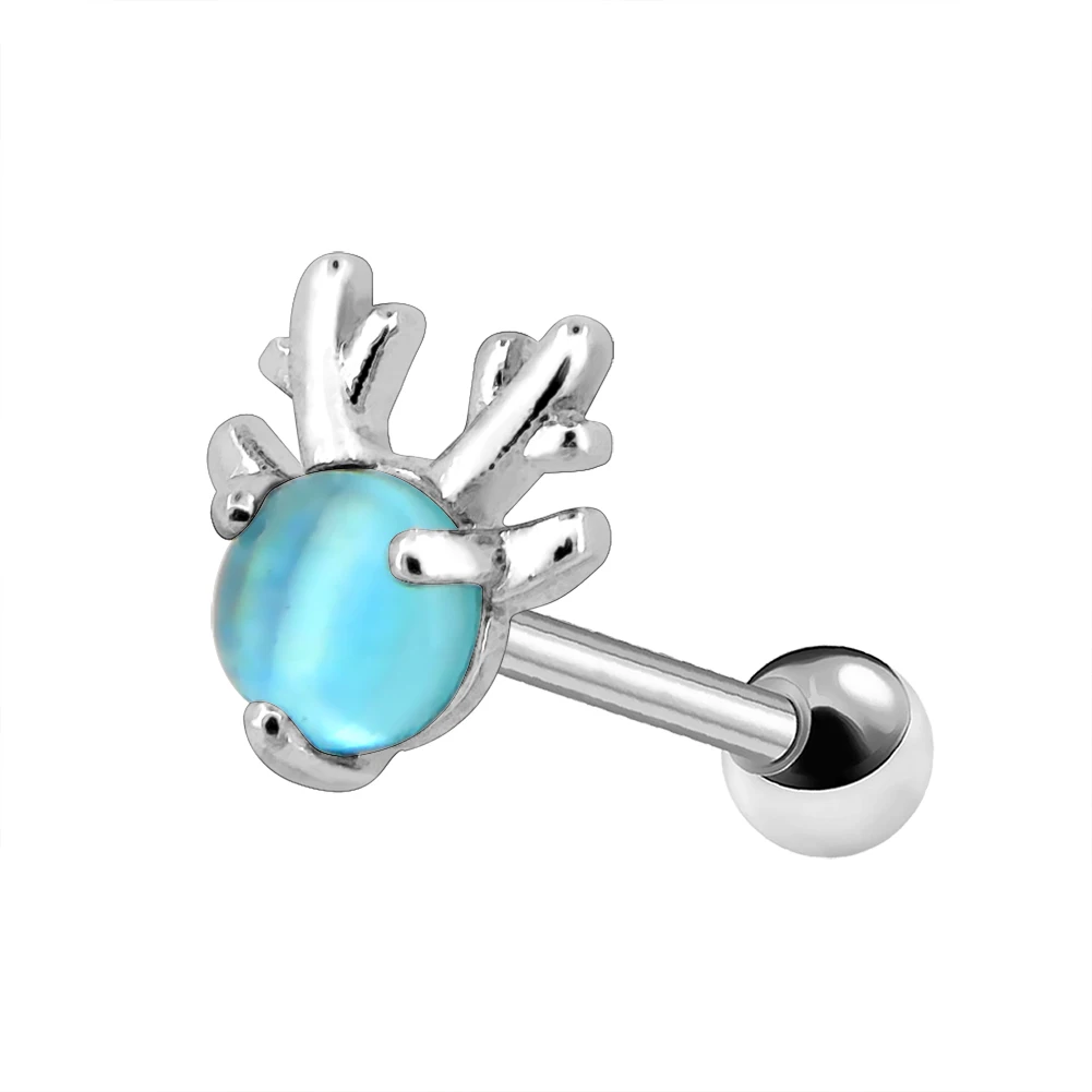 Body Punk 16g Cute Christmas Reindeer Cartilage Earring Red Enamel Tragus Helix Stud Conch Rings Piercing | Украшения и