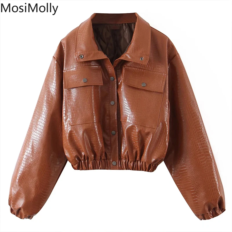 MosiMolly Cool PU Coats Women Jackets Faux Leather Streetwear Women Jackets Coats Outerwear