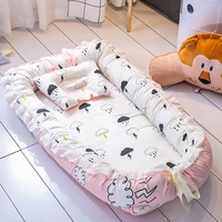 new 9055cm portable baby nest travel bed for boys girls outdoor bed infant cotton cradle crib with pillow cushion zt61
