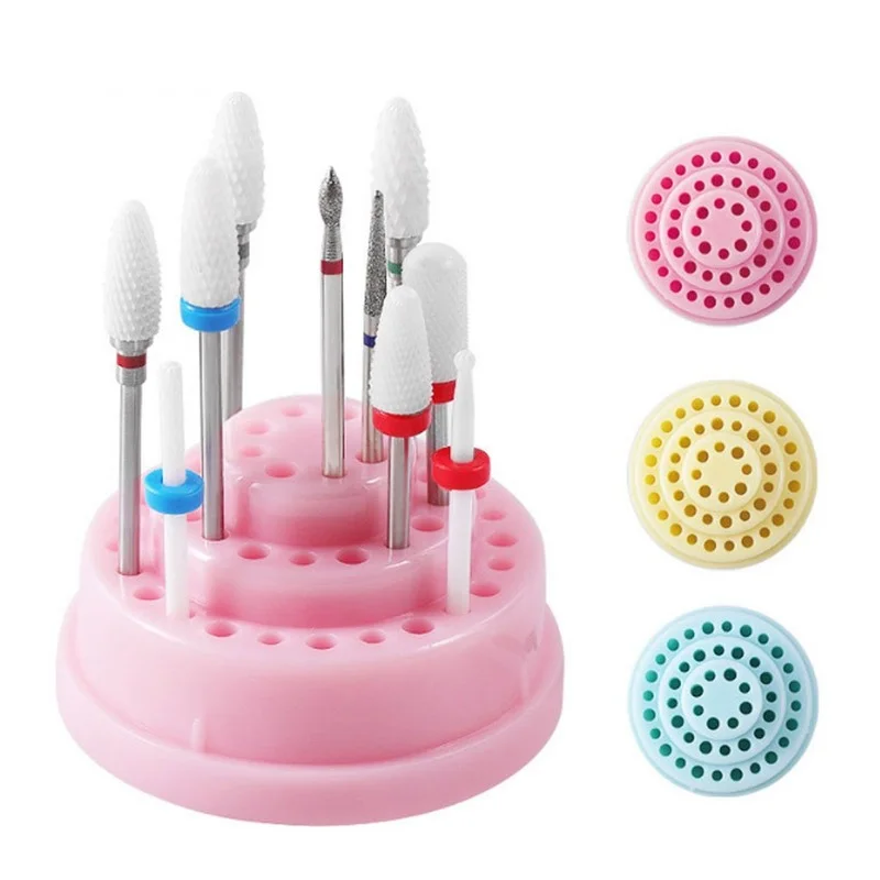 

48 Holes Nail Drill Holder Stand Display Tool Drill Bit Organizer Box Container Manicure Tool Nail Polishing Head Storage Box