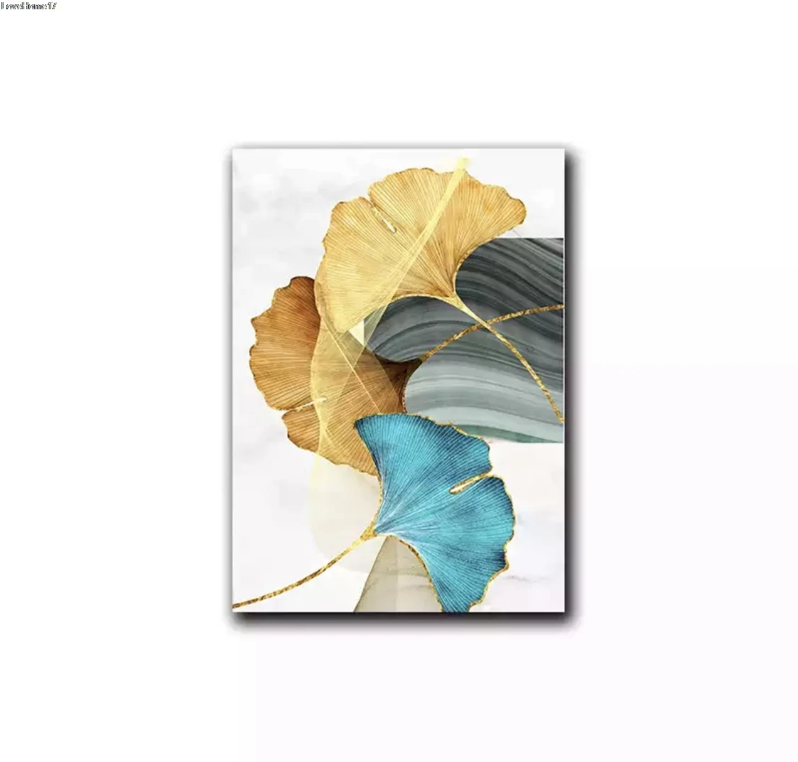 

Landscape Ginkgo Leaf Texture Pattern Plant Poster Canvas Oil Painting Wall Simple Decoration Bedroom Simple Frameless Photo
