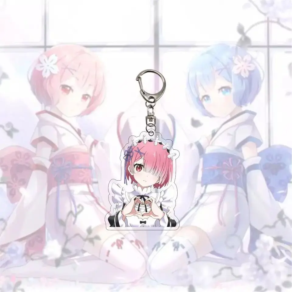 Брелок с надписью Re: жизнь в другом мире акриловый подвесной кольцо для ключей