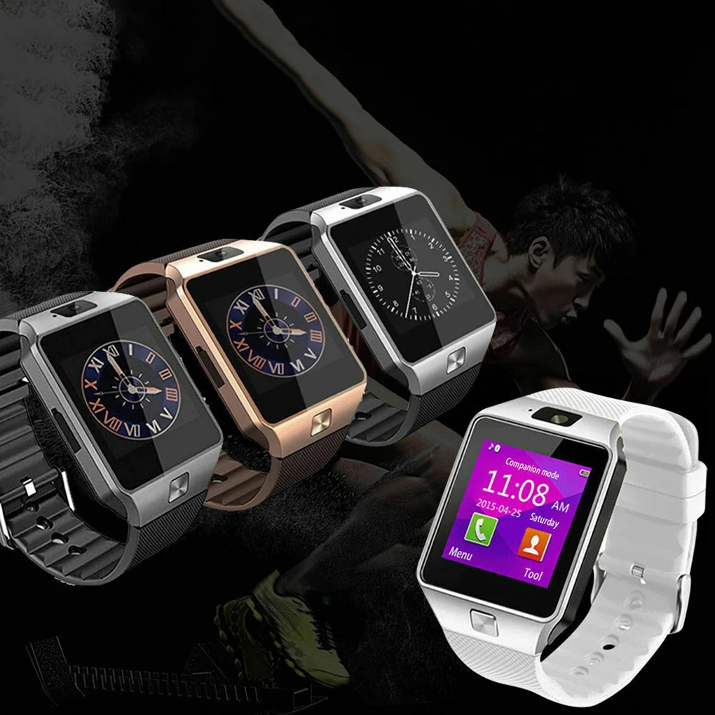 DZ09 Bluetooth спортивные Смарт часы с поддержкой SIM карты 1 56 дюймовый сенсорный экран