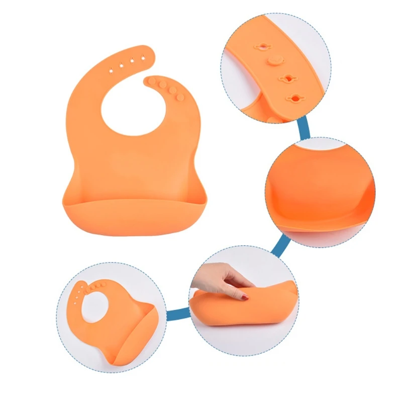 

Fashionable Silicone Baby Bib Waterproof Solid Infant Bandana Bibs Newborn Feeding Burp Cloth Drooling Scarf