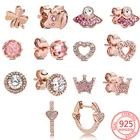 Роскошные женские серьги из серебра 925 пробы в виде леди и клевера