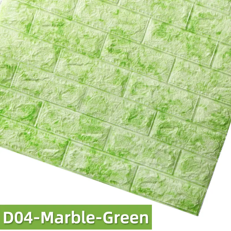 D04-Marble-Green Kaguyahime 3D обои кирпич DIY Водонепроницаемый самоклеящаяся плитка обои для детской комнаты гостиной 3D стикер на стену кирпич - Цвет: D04-Marble-Green