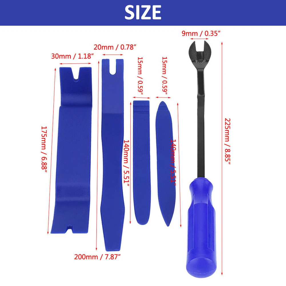 Wholesale 5PCS Durable Blue Plastic Car Trim Removal Tool Kit Set Door Panel Fastener Auto Dashboard Tools Remover | Автомобили и
