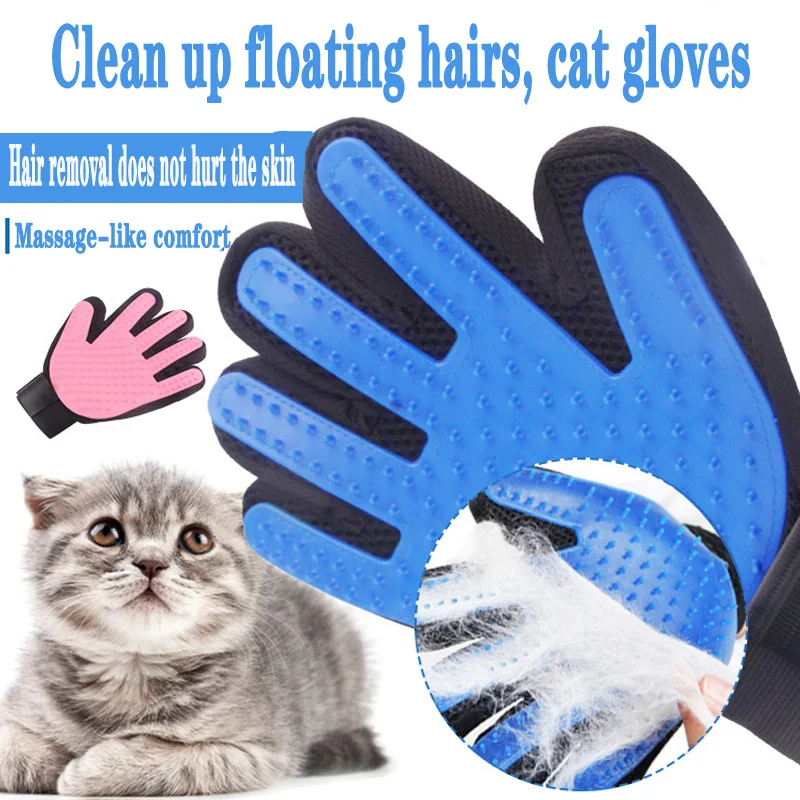 Cat Grooming Gloves Wool Pet Hair Brush Comb Dog Cleansing Massage for Promoting Blood Circulation | Дом и сад