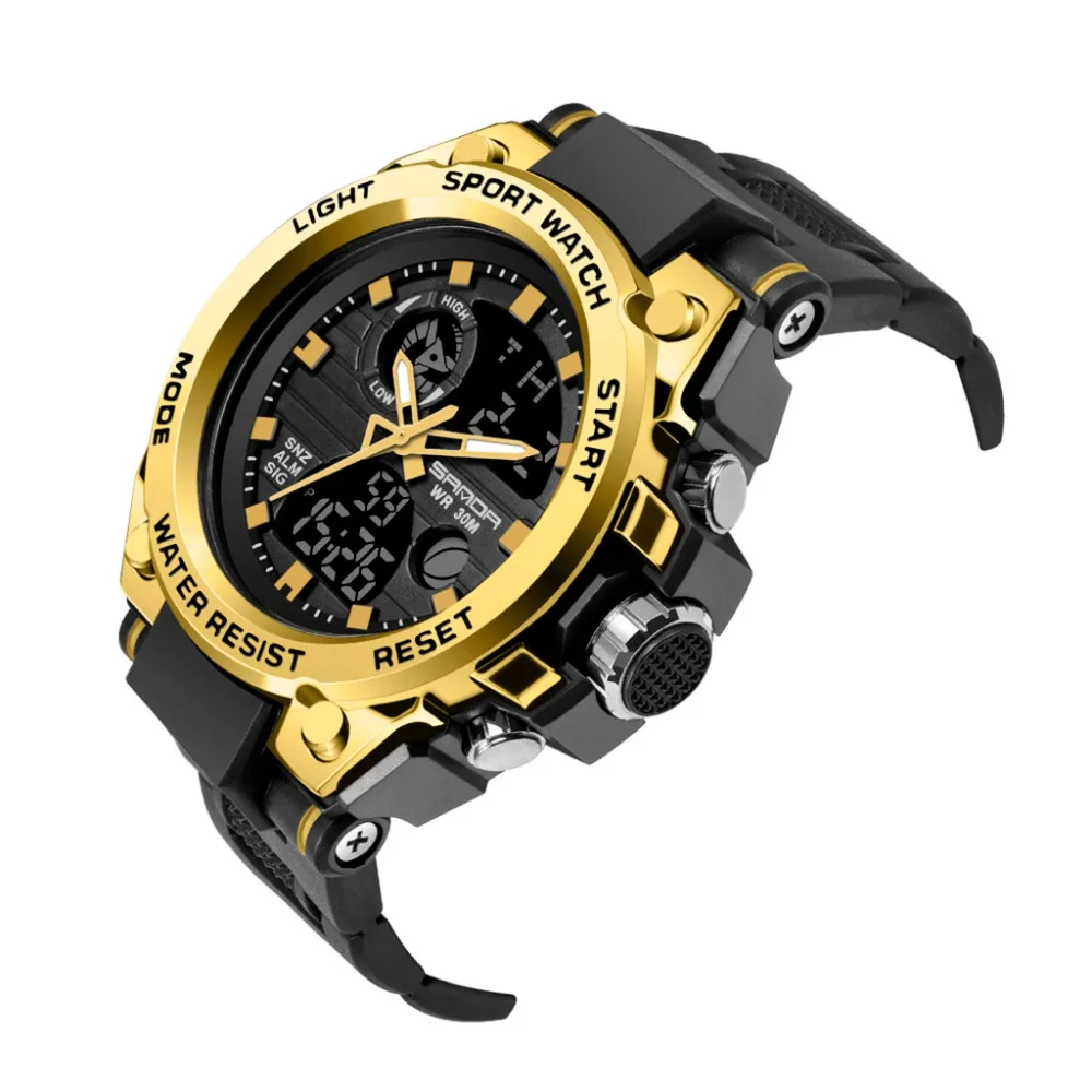 reloj мужские спортивные часы с двойным дисплеем Аналоговый Цифровой светодиодный электронный модные наручные часы reloj hombre erkek kol saati