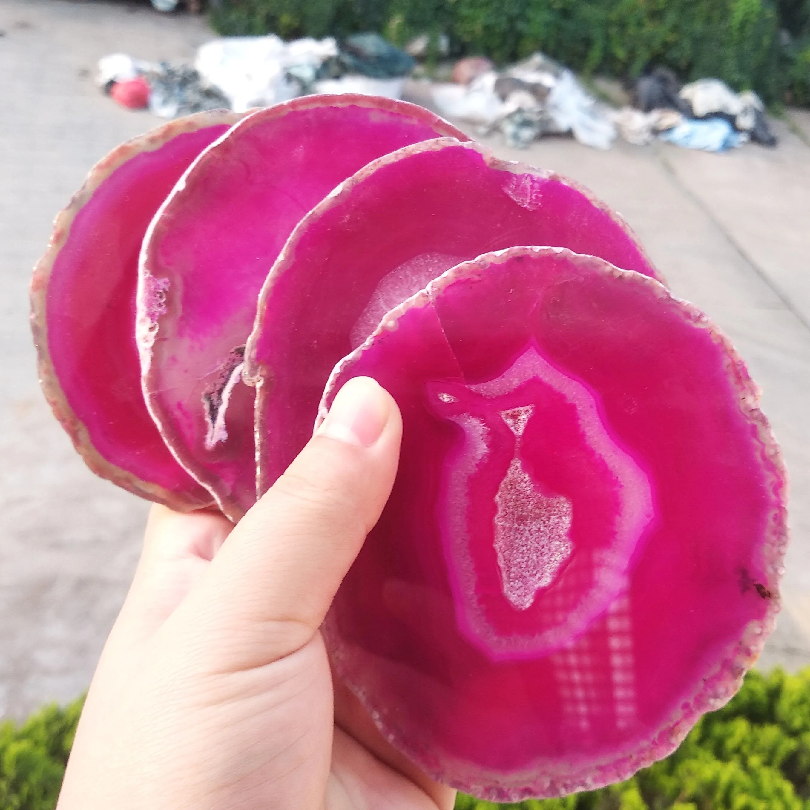 Натуральный агат ломтик полированный Агат драгоценные камни каменная подставка