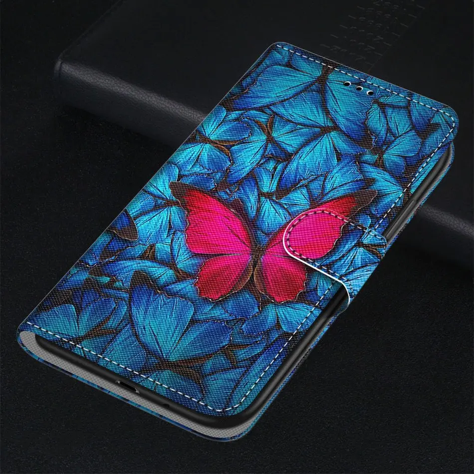 

Phone Wallet Cat Butterfly Stand Case For Etui Samsung Galaxy A12 A32 A42 A52 A72 5G S21 Fe Ultra S10 Plus S5 Flip Fundas DP08F