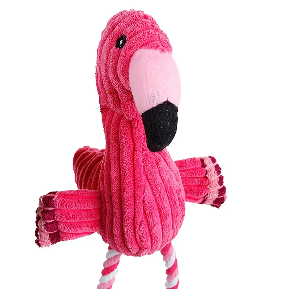 

Hot Dog Toys Pink Stuffed Screaming Soft Flamingo For Small Large Dogs Sound Puppy Toy Plush Squeak Flamingos Pets Toys