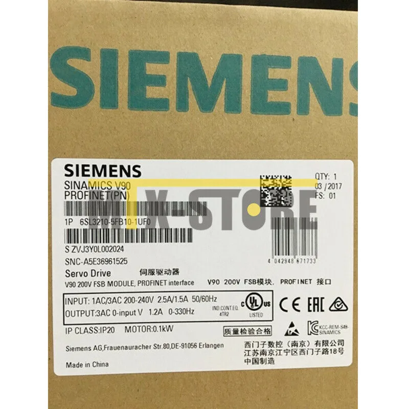 Нераскрытый Новый Серводвигатель Siemens 6SL3210-5FB10-1UF2 6SL3 210-5FB10-1UF2 1 шт. |