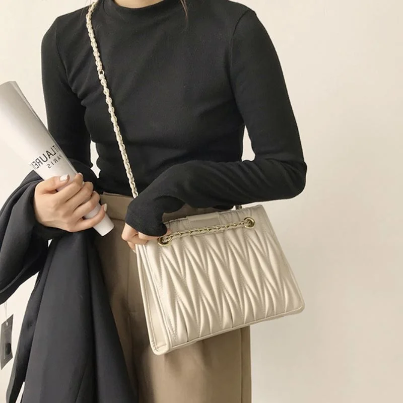 

Coolcept Fashion Women Shoulder Bag Diamond Lattice Summer Women Armpit Bag Designer Popular Chains Female Handbag