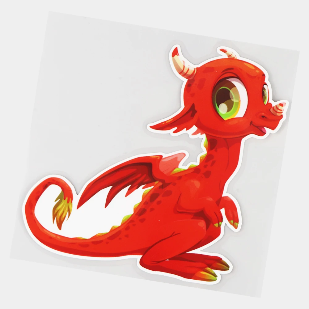 

JuYouHui Exterior Accessories Decal Cartoon Red Flying Dragon Creative Scratch Occlusion Car Sticker Decoration