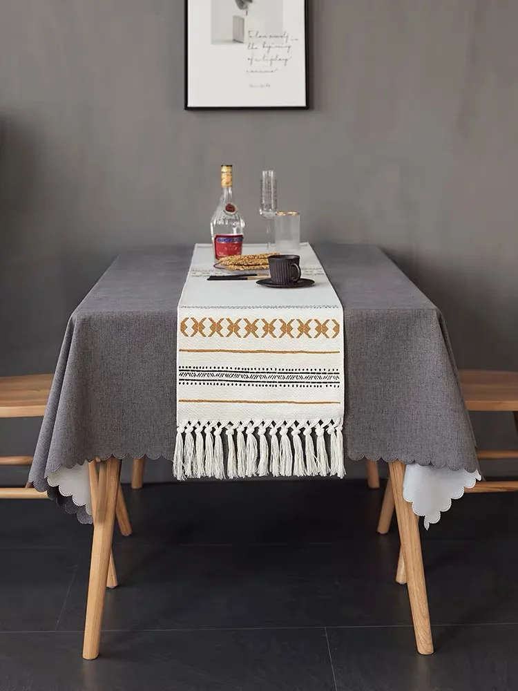 Настольная дорожка хлопок и лен Цветок Простой стиль скатерти комод шарфы кухня