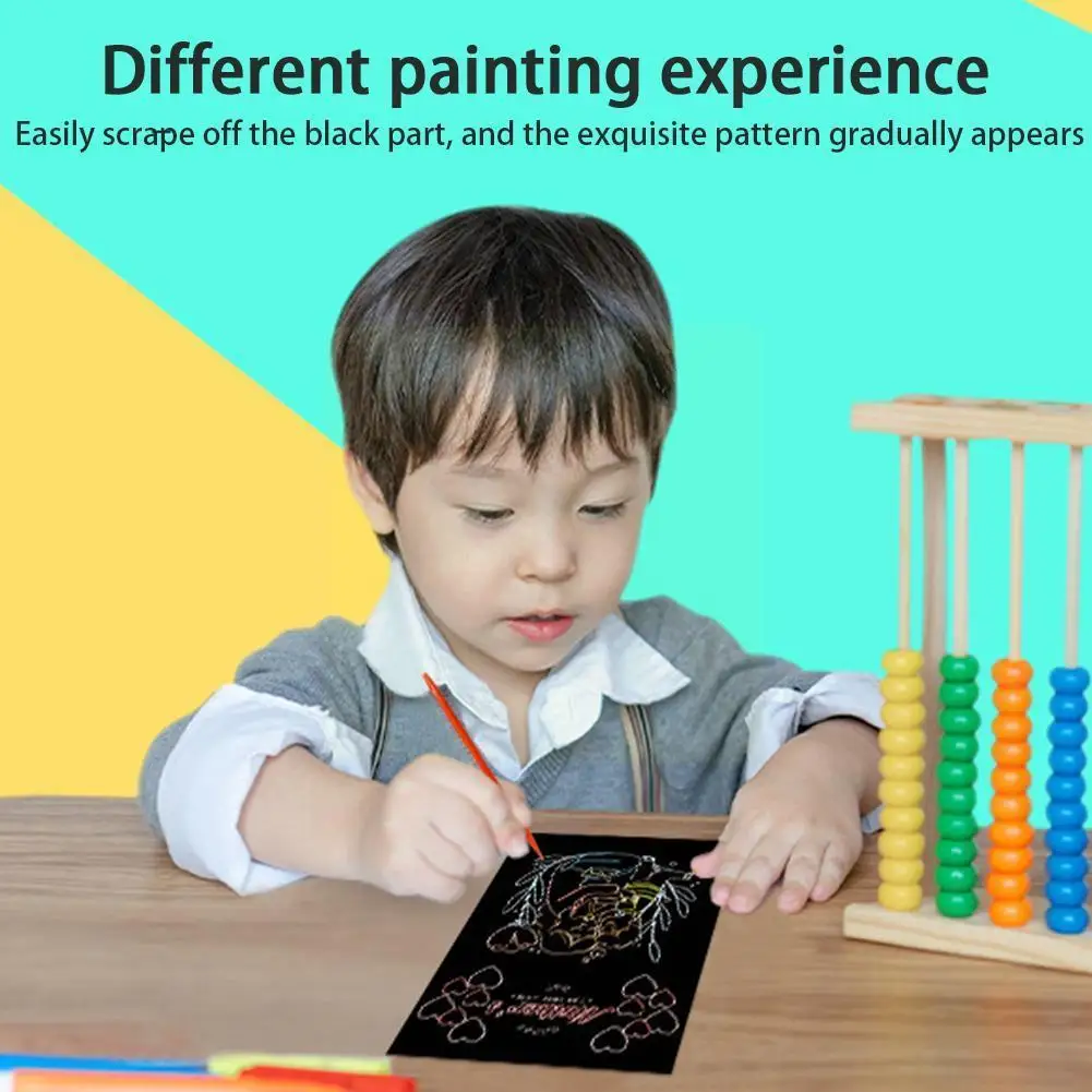 

Magic Rainbow Color Scratch Art Painting Paper Card Mother's Toys Halloween Drawing Education Day Kids Board Christmas G3a2