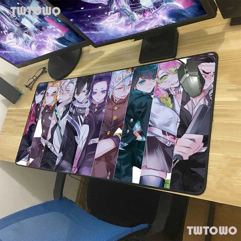 

Анимация Мышь черные накладки точность блокировки анимации убийца Kimetsu без YAIBA компьютерный стол коврик Резиновые Нескользящие XXL