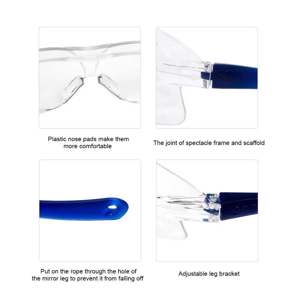 

Safety Goggles Glasses Anti-wind Anti sand Anti Fog Anti Dust Resistant Transparent Eyewear Protective Glasses