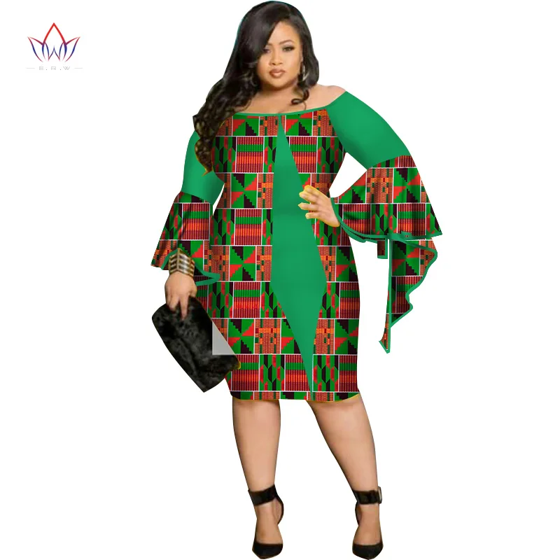 Женские платья с воском и принтом в африканском стиле Bazin модель 2018 года