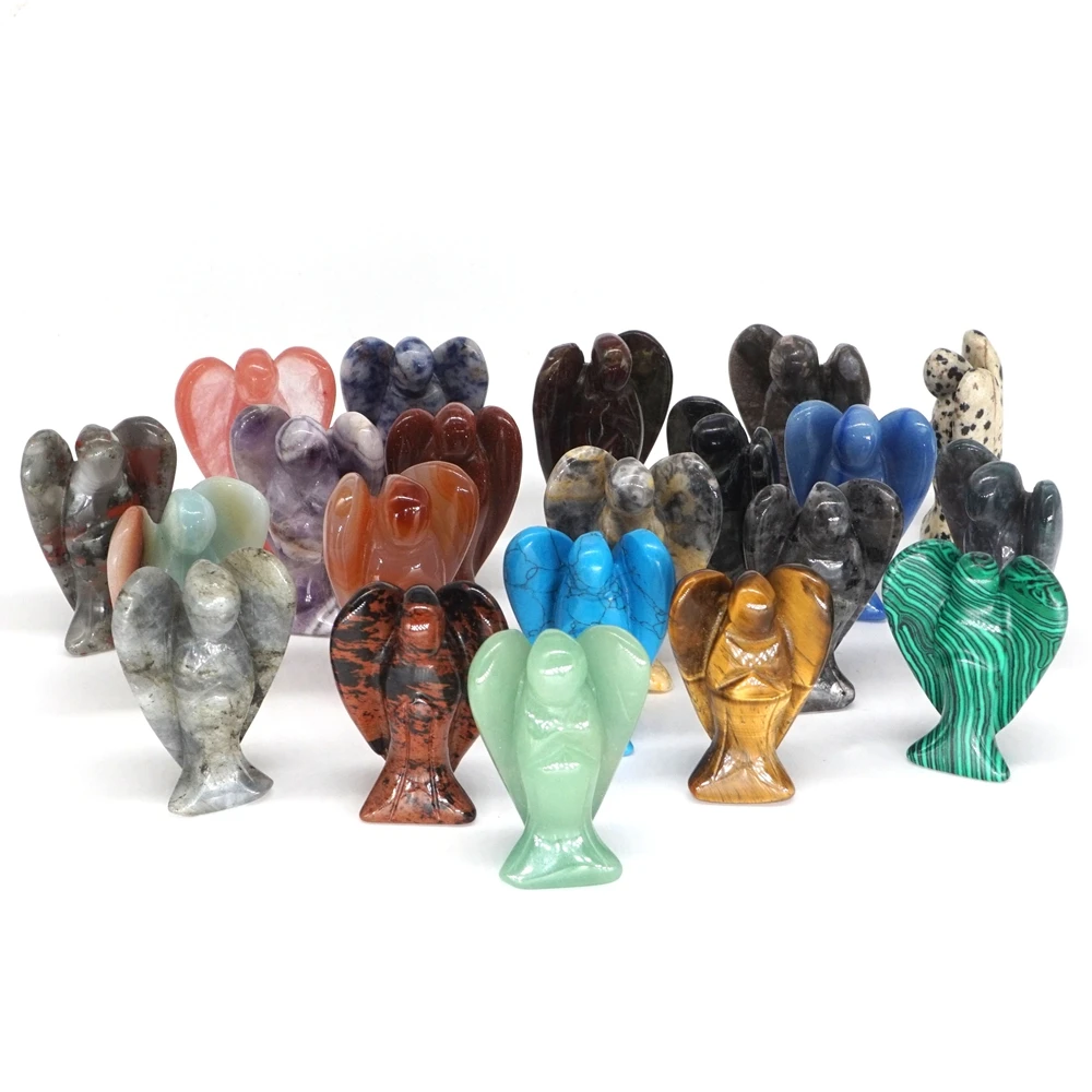 2 дюйма фигурка ангела натуральный драгоценный камень резной кристалл