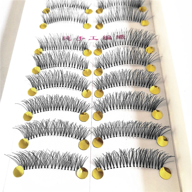 10 пар натуральные Мягкие Накладные ресницы ручной работы Длинные накладные