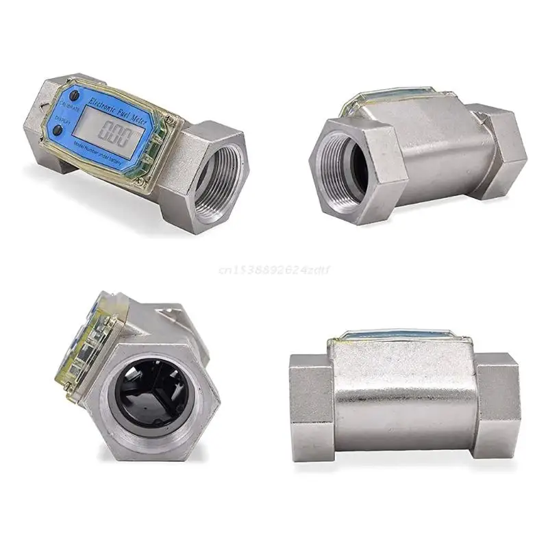 

Electronic Digital Flowmeter Liquid Water Turbine Flow Meter Fuel Oil Flowmeter 1.5 Inches 10-100gpm 38-380L/Min Dropshipping