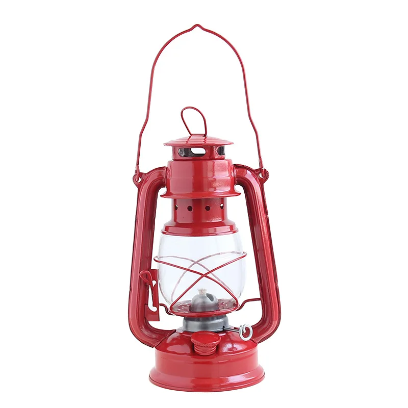 

Nostalgic Retro Wrought Iron Kerosene Lamp Ornaments Portable Glass Lantern Decoration Outdoor Camping Lamp tools Craft Gifts