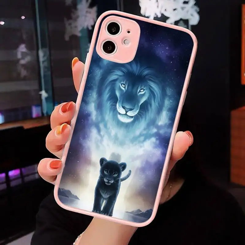 

Cat tiger dog lion reflection Phone Cases matte transparent For iphone 7 8 11 12 plus mini x xs xr pro max cover