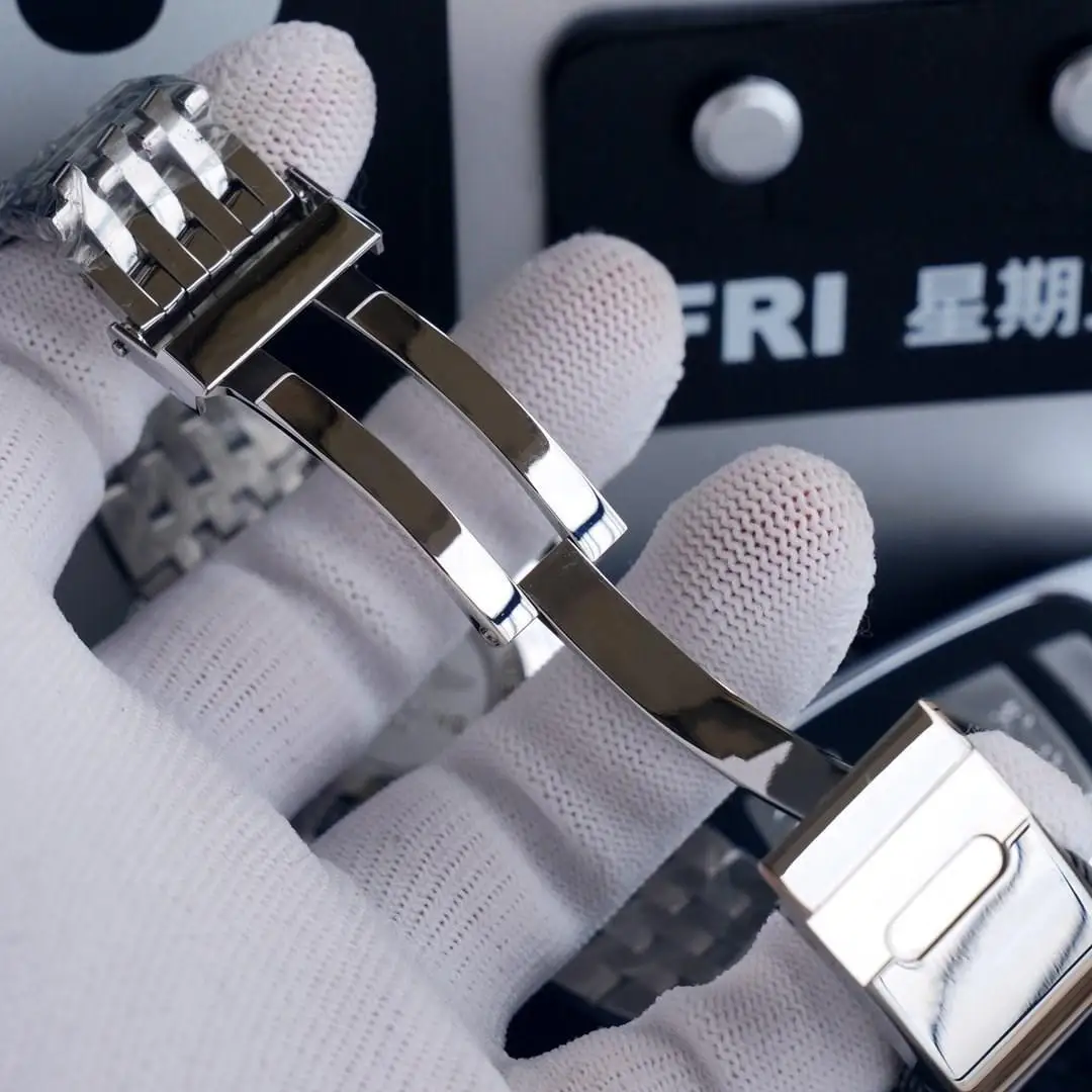 

New Luxury Men Watch Rose Gold Brown Leather Stainless Steel Quartz Chronograph Sapphire Stopwatch Black White Blue Watches AAA+