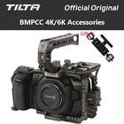 Tilta BMPCC 4K 6K Камера клетка TA-T01-B-G SSD диск держатель полный клетка из футляра верхней ручки для BlackMagic BMPCC 4K 6K Tilta серого цвета