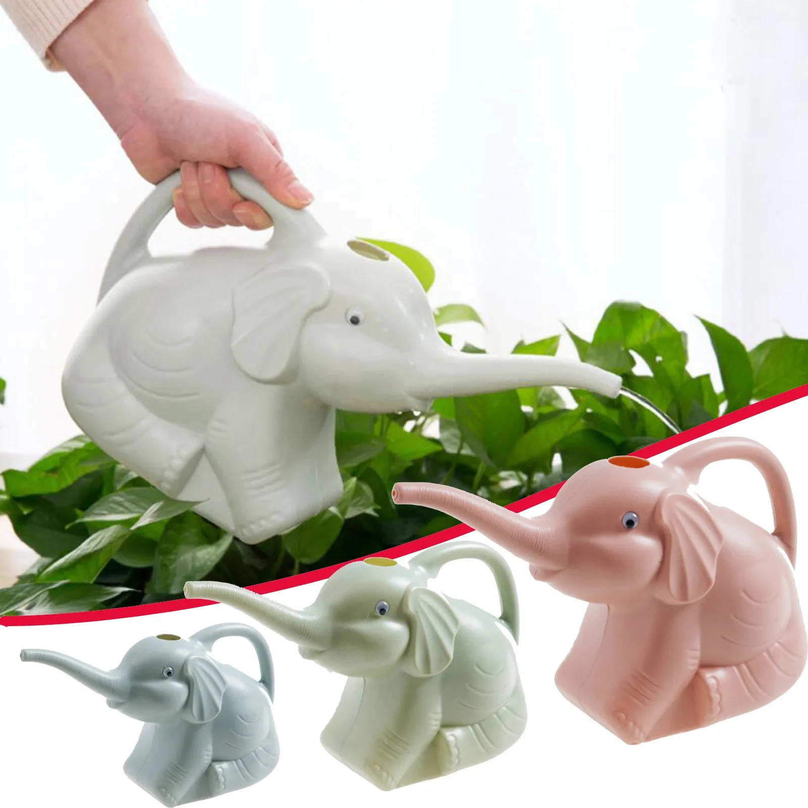 Creative Baby Elephant Watering Flower Long-mouth Watering Cans Home Gardening Plant Flowers Water Feeder Plant Waterer