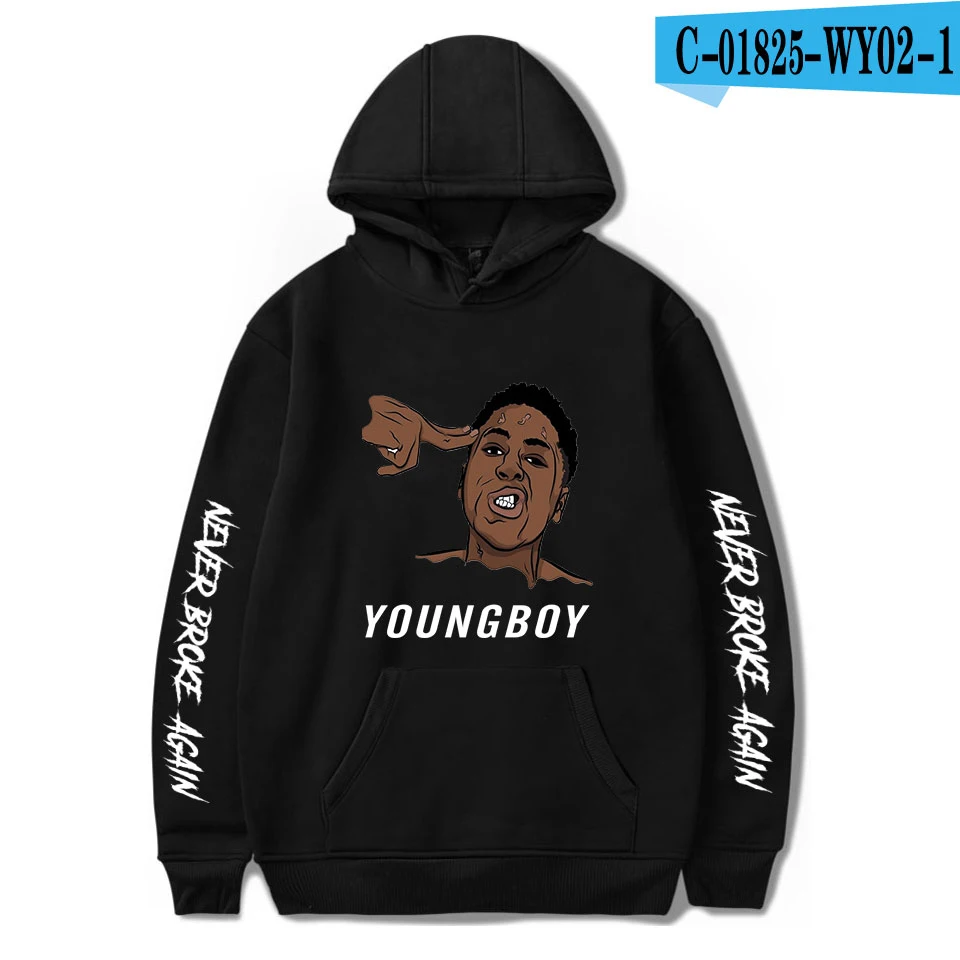 YoungBoy Never Broke agne хип-хоп Толстовка для мужчин/женщин Хлопок Весна Осень мужские толстовки с принтом Повседневная Толстовка - Цвет: black