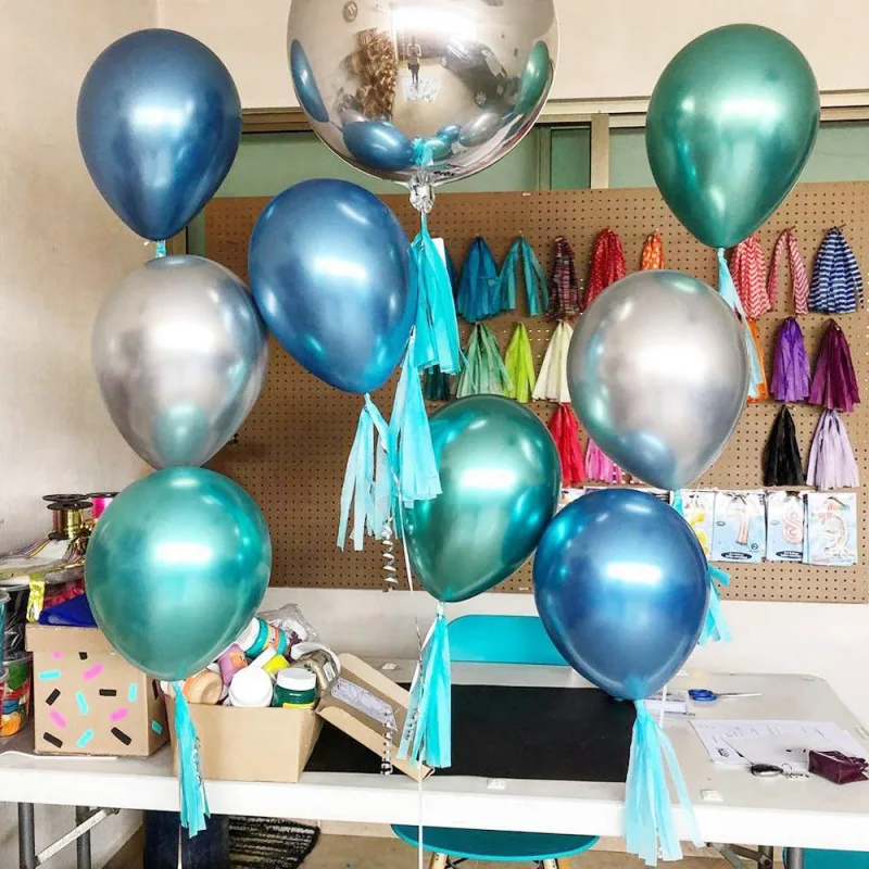 

2021 New 50PCS/Set 12 Inch Latex Metallic Balloons Shiny Latex Balloons for Wedding Birthday Graduation Festival Party Supplies