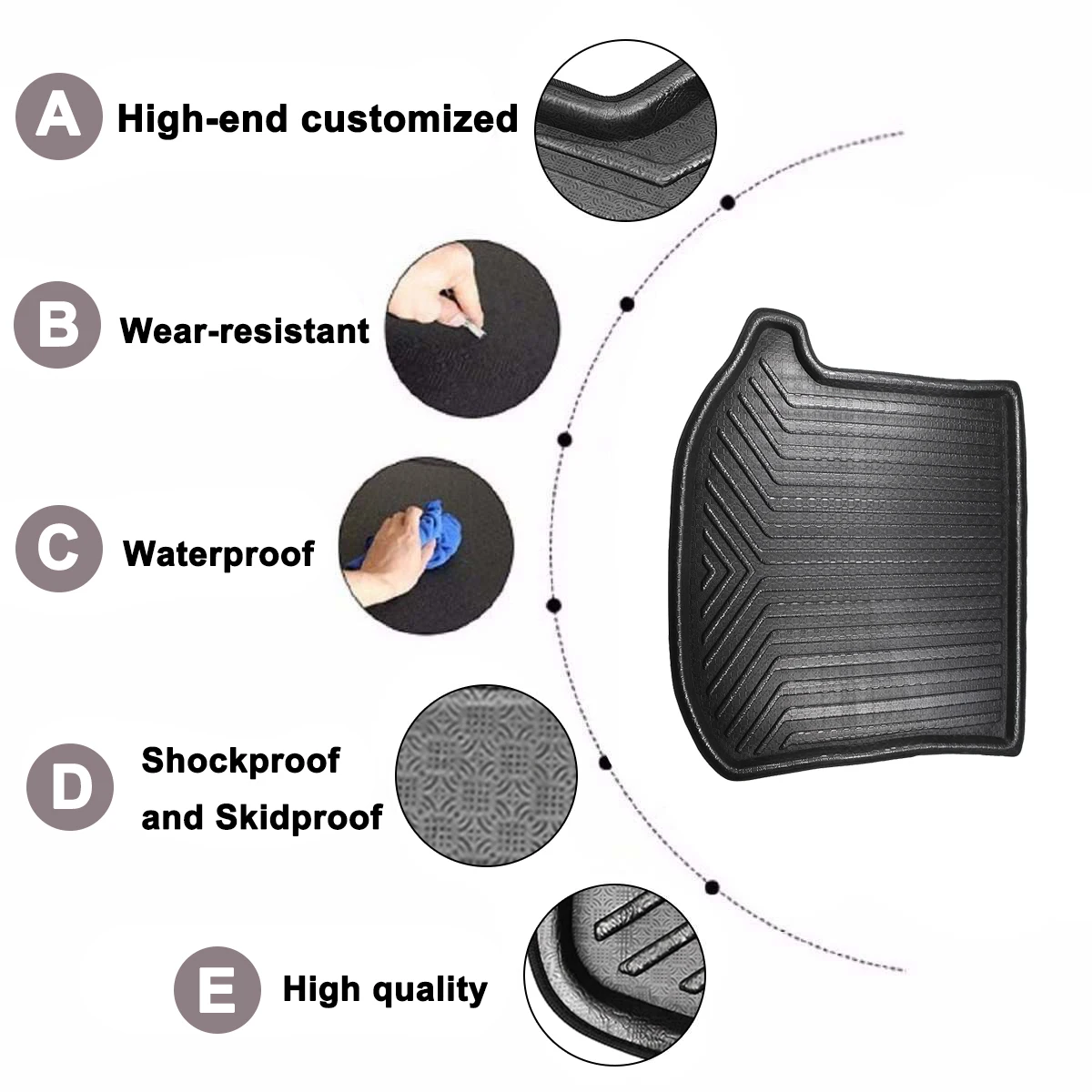 Car Rear Trunk Boot Mat For Jeep Grand Cherokee 2013 2014 2015 2016 2017 Waterproof Floor Mats Carpet Anti Mud Tray Cargo Liner |