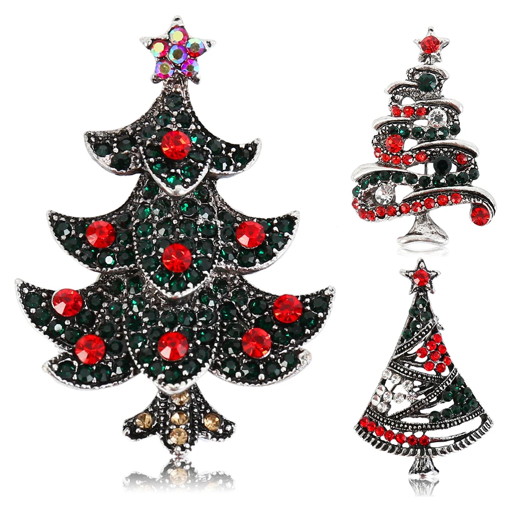 Винтажная брошь украшения для рождественской елки Хрустальная Рождественская