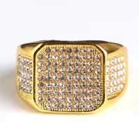 hip hop rock accessories gold stainless steel zircon wide ring mens ring cool gift