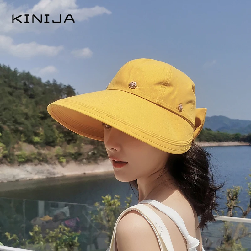 Съемная Складная Женская кепка уличная пляжная шляпа с защитой от ультрафиолета