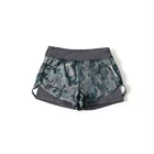 Эластичные камуфляжные женские шорты для йоги, двухслойные дышащие спортивные шорты для больших девочек, для фитнеса, быстросохнущие, для тренировок, бега, спортзала