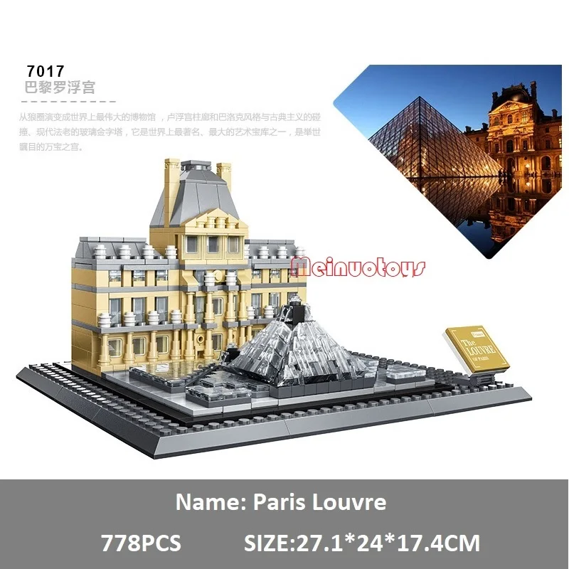 

Paris Muse du Louvre Bricks City Great Building Blocks Toys for Children Kids Gifts Model 778Pcs