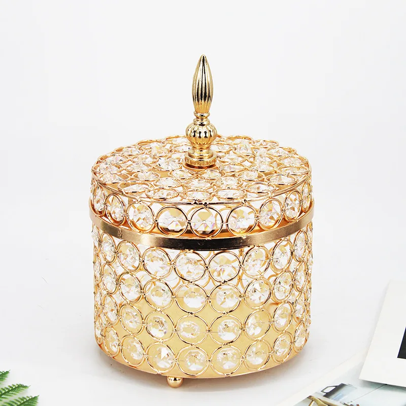 Дворец металлическими элементами и стразами Косметическая банка для хранения в