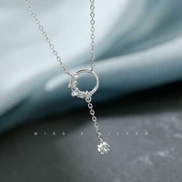 925 sterling silver necklace with clavicle chain short clavicle necklace for female tide fashion ins simple coldstyle pendant