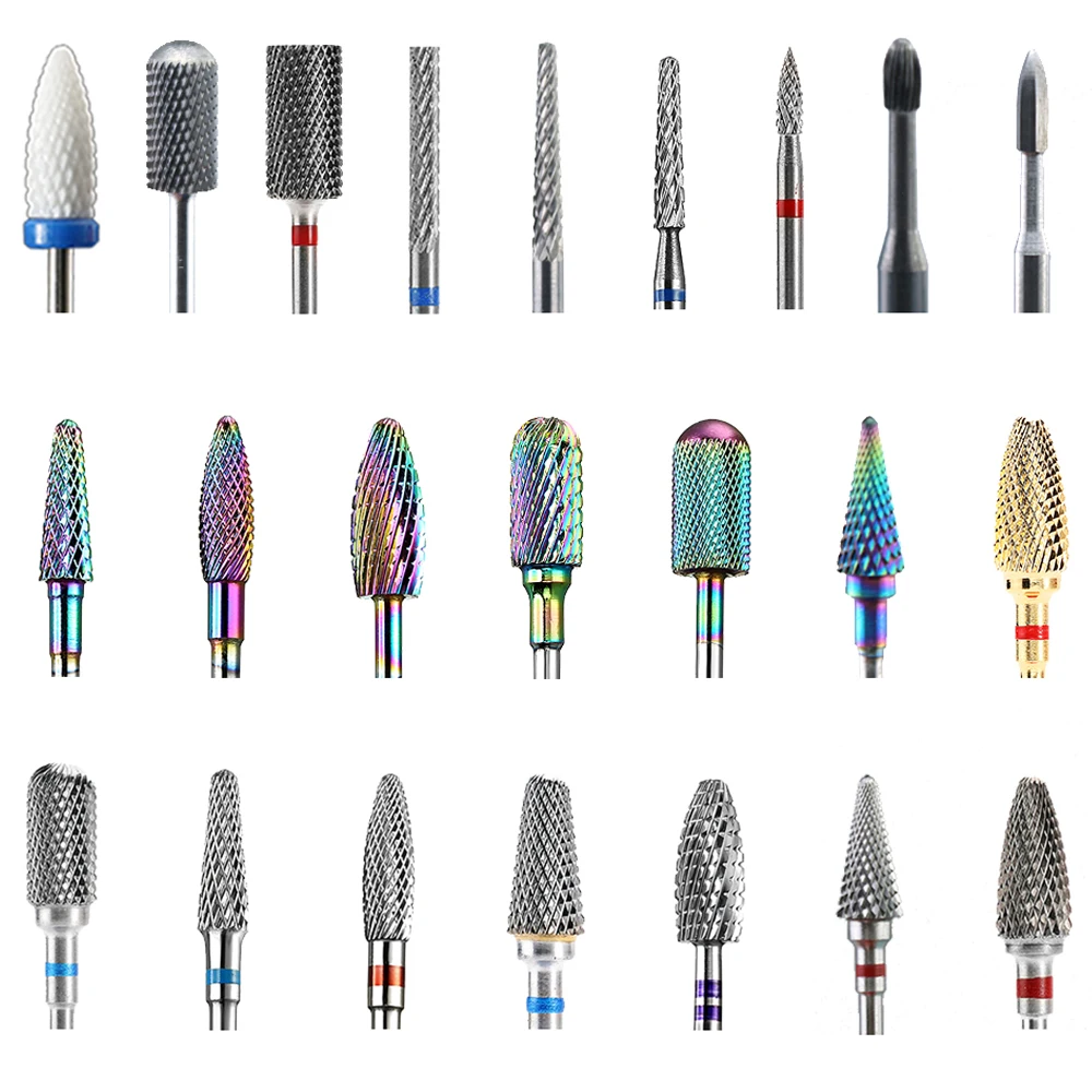 Профессиональные насадки для маникюрного аппарата карбидные радужные фрезы
